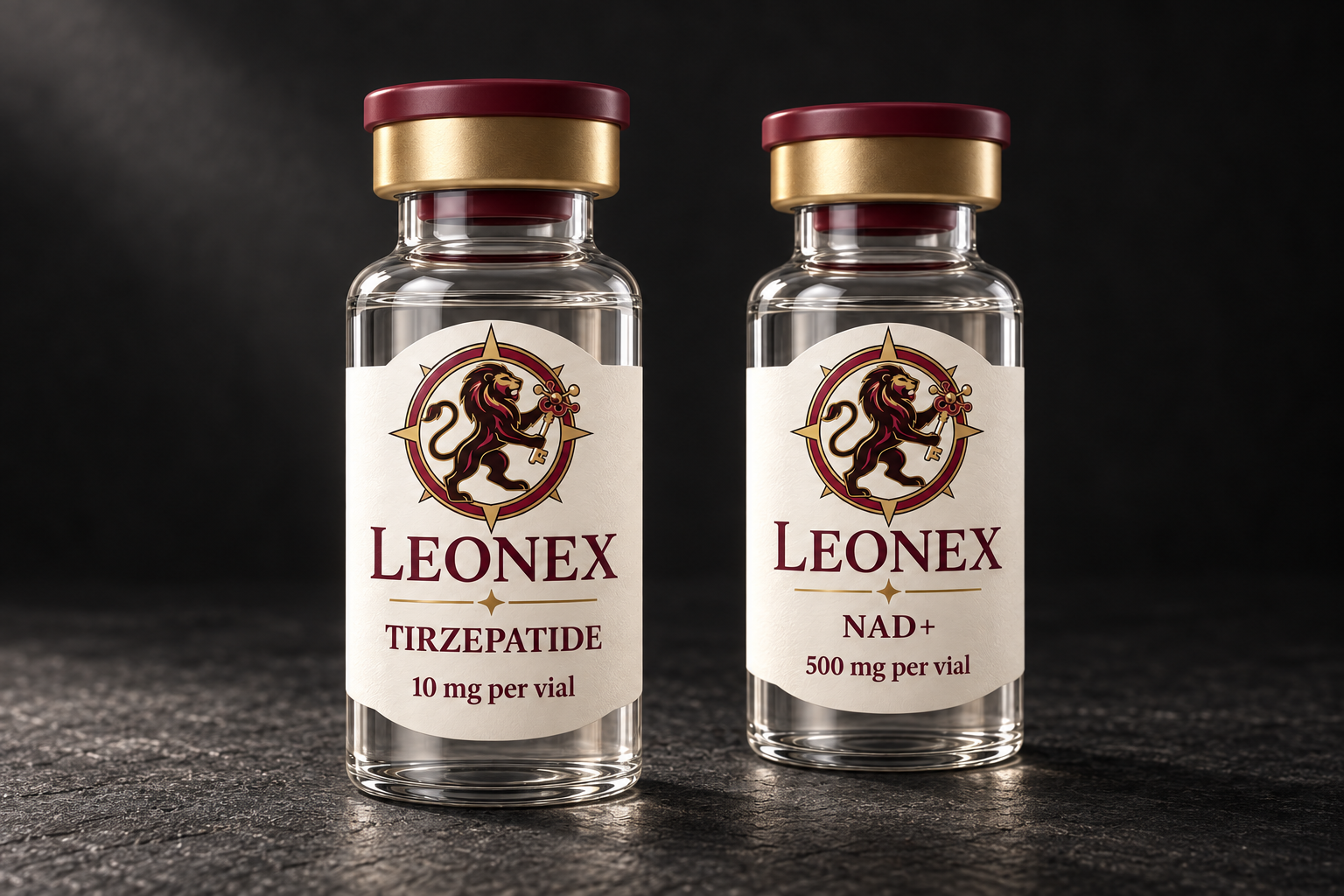 LeoNex Tirzepatide and NAD+ vials